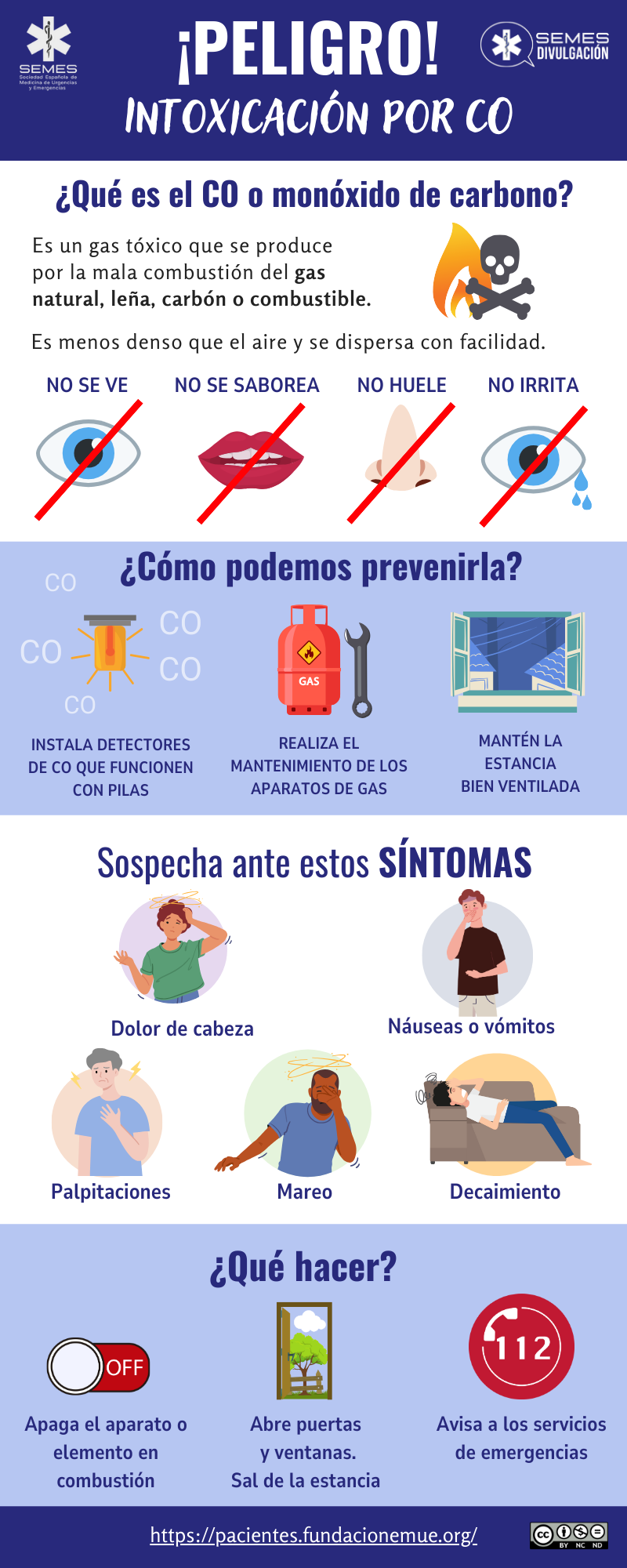 ¡Peligro! Intoxicación por CO