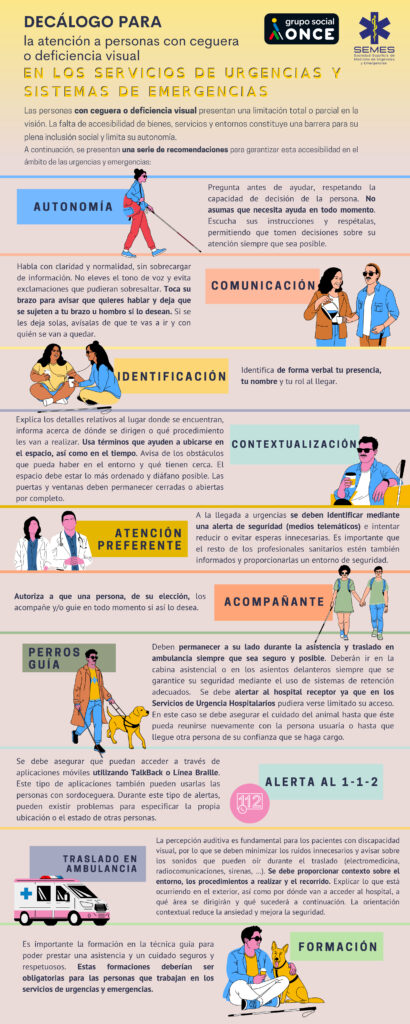 DECÁLOGO PARA la atención a personas con ceguera o deficiencia visual EN LOS SERVICIOS DE URGENCIAS Y SISTEMAS DE EMERGENCIAS