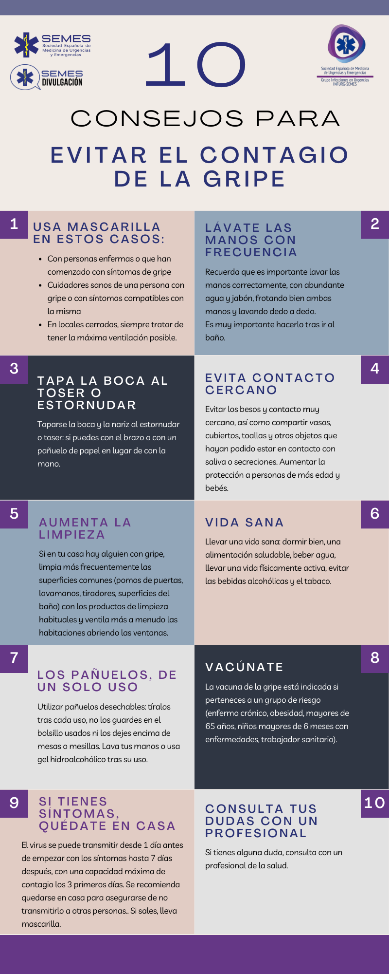 10 CONSEJOS PARA EVITAR EL CONTAGIO DE LA GRIPE